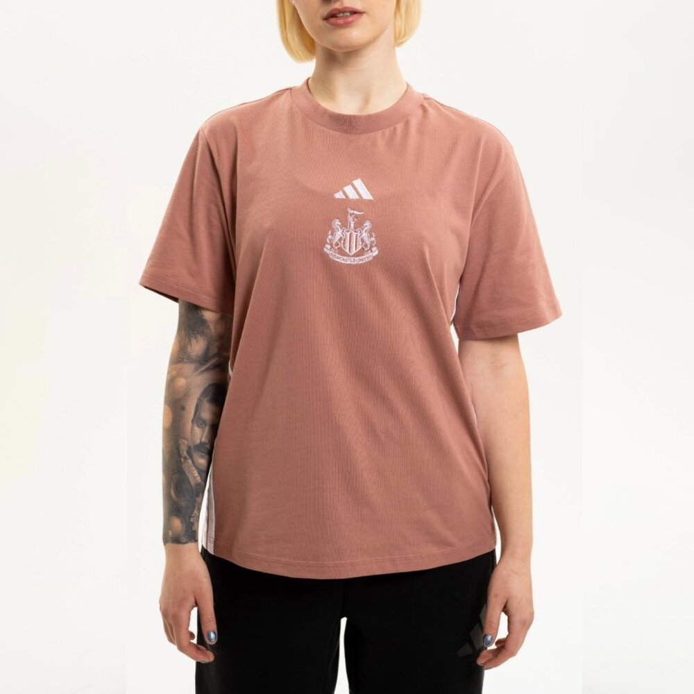 NWT Adidas Newcastle United 3-Stripe Warm Clay T-Shirt Women's XS